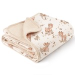 Konssy Muslin Baby Blankets for Girls Boys, 100% Cotton Crib Blanket for Baby Infant Toddler, Super Soft and Lightweight Nursery Blankets 40x36 (Deer)