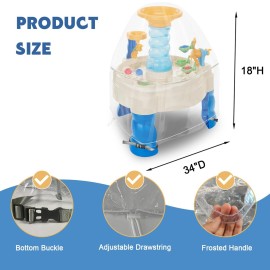 IndigoTempest9 Kids Water Table Cover, Fit Step2 Rain Showers Splash Pond Water Table Waterpark Play Table Cover Outdoor Toys Cover (Transparent)