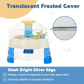 IndigoTempest9 Kids Water Table Cover, Fit Step2 Rain Showers Splash Pond Water Table Waterpark Play Table Cover Outdoor Toys Cover (Transparent)