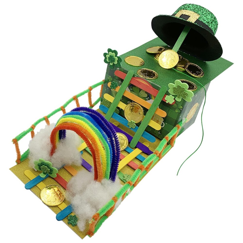Vecacosic Leprechaun Trap Kit for Kids - 2 Sets DIY St Patrick\'s Day Leprechaun Trap Supplies to Make A Trap to Catch A Leprechaun, St Patricks Day Toys Gifts for Kids Classroom Activity