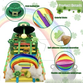 Vecacosic Leprechaun Trap Kit for Kids - 2 Sets DIY St Patrick\'s Day Leprechaun Trap Supplies to Make A Trap to Catch A Leprechaun, St Patricks Day Toys Gifts for Kids Classroom Activity