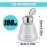2 Pcs 6 Oz/ 180 ml Clear Pump Dispenser Bottle with Metal Flip Cover Glass Nail Polish Remover Push Down Dispenser Bottle Refillable Push Down Pump Dispenser Press Container for Makeup Remover