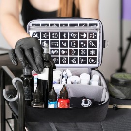 Tattoo Carrying Case Tattoo Supplies Organizer Tattoo Kit Box Case Tattoo Equipment Storage Bag Tattoo Travel Tattoo Storage Organizer for Tattoo Stencil Printer, Tattoo Ink, Tattoo Equipment