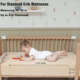 Rutiwa Breathable Crib Sheets for Toddler Bed Mattresses 100% Muslin Cotton Crib Sheets Fitted Boys Girls 2 Pack Soft and Comfortable Boho Bedding for Baby Neutral (Orange Pink&New Camel)