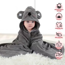 BEFACL 2 Pack Baby Towels with Hood and 5 Baby Washcloths, for Newborn Unisex, 31.5x31.5 in Ultra Absorbent Soft Hooded Bath Towel Set Gift for Boys Girls, Babies, Infant, Toddler, Newborn Essential