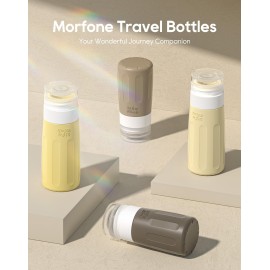 Morfone 16 Pack Silicone Travel Bottles Set for Toiletries TSA Approved Travel Containers Leakproof Squeezable Refillable Accessories 2oz 3oz for Shampoo Conditioner Lotion Liquids (Brown Yellow) Morfone 16 Pack Silicone Travel Bottles Set for Toiletries TSA Approved Travel Containers Leakproof Squeezable Refillable Accessories 2oz 3oz for Shampoo Conditioner Lotion Liquids (Brown Yellow)