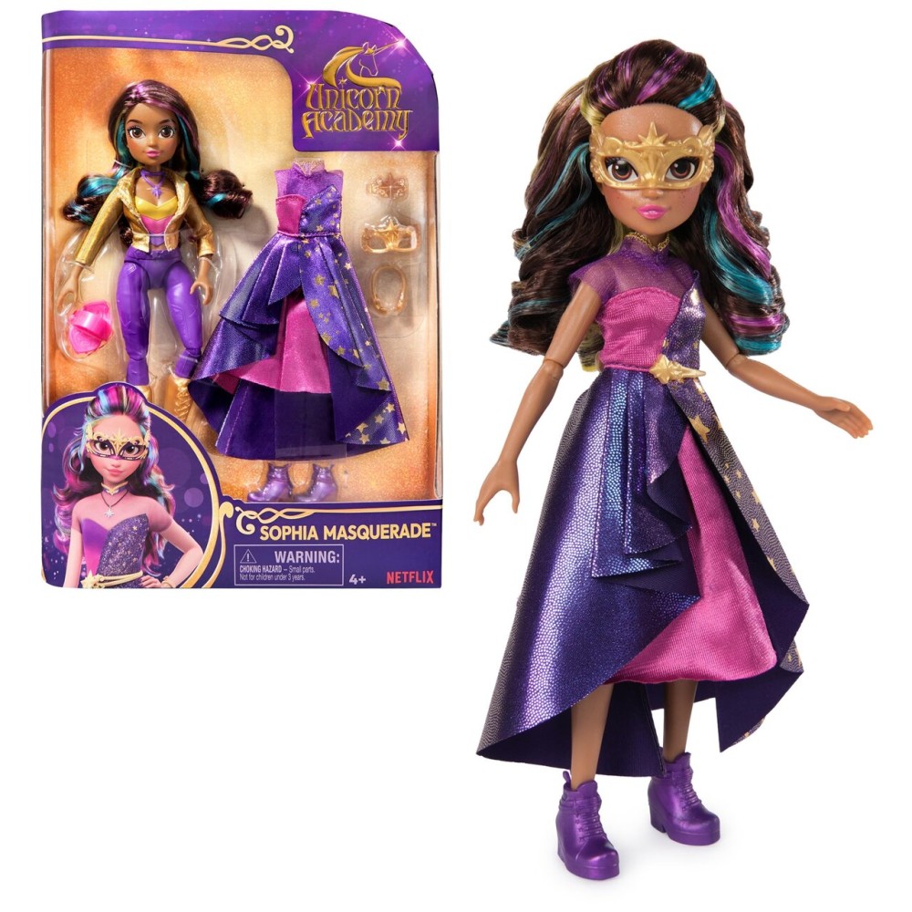 Unicorn Academy, Sophia Masquerade Ball Doll with 9 Accessories, 9.5, Dolls & Unicorn Toys for Girls