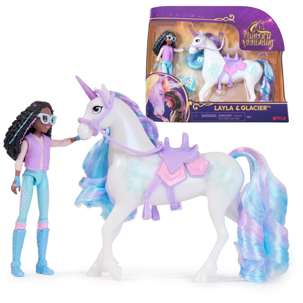 Unicorn Academy, Layla & Glacier with 2 Accessories & Hair Tool, Dolls & Unicorn Toys for Girls Ages 4 and up