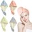 JSUSOU Tinyera 4 Pack Microfiber Hair Towel for Girls Fast Drying, Hair Turban with Adjustable Button, Hair Towel Wrap for Women Wet Hair, Anti Frizz Hair Drying Towel, Perfect for Home or Travel Use