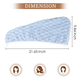 JSUSOU Tinyera 4 Pack Microfiber Hair Towel for Girls Fast Drying, Hair Turban with Adjustable Button, Hair Towel Wrap for Women Wet Hair, Anti Frizz Hair Drying Towel, Perfect for Home or Travel Use