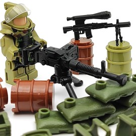 CONVENTEJOY Military Weapon Guns Accessories for Minifigure Block Toys Include Camouflage Helmets E.O.D Suits Shields for Army Soldiers Gear Set Building Kits Kids Toy(260pcs)