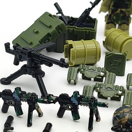CONVENTEJOY Military Weapon Guns Accessories for Minifigure Block Toys Include Camouflage Helmets E.O.D Suits Shields for Army Soldiers Gear Set Building Kits Kids Toy(260pcs)