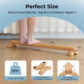 AVDAR Beechwood Balance Board - Enhance Balance, Strengthen Ankles & Feet, Alleviate Plantar Fasciitis | Safe Indoor/Outdoor Montessori Activity for Home Use