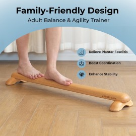 AVDAR Beechwood Balance Board - Enhance Balance, Strengthen Ankles & Feet, Alleviate Plantar Fasciitis | Safe Indoor/Outdoor Montessori Activity for Home Use