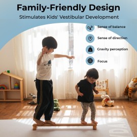 AVDAR Beechwood Balance Board - Enhance Balance, Strengthen Ankles & Feet, Alleviate Plantar Fasciitis | Safe Indoor/Outdoor Montessori Activity for Home Use