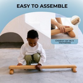 AVDAR Beechwood Balance Board - Enhance Balance, Strengthen Ankles & Feet, Alleviate Plantar Fasciitis | Safe Indoor/Outdoor Montessori Activity for Home Use