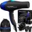 Professional 2200W Ionic Salon Hair Dryer - Professional Blow Dryer - Hair dryers for Women - Hairdryer with Diffuser (Black/Blue)