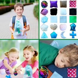 SENSORY4U Sensory Tiles Bag - 20 Textured Kids Sensory Toys for Tactile Exploration, Fine Motor Skills - Montessori Learning Kit for Autism, ADHD, and Special Needs - Soft Touch Bean Bag Tiles