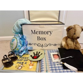 Pear Tree Essentials Memory Storage Box - Baby Keepsakes, Travel memories, Loved Ones Treasured Keepsakes.