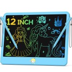 Hockvill LCD Writing Tablet for Kids 12 Inch, Toys for Boys Girls Drawing Pad for 3 4 5 6 7 Year Old Kids Toys, Toddler Erasable Doodle Board Travel Essentials, Childrens Day Gift for Kids - Blue