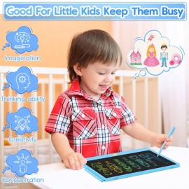 Hockvill LCD Writing Tablet for Kids 12 Inch, Toys for Boys Girls Drawing Pad for 3 4 5 6 7 Year Old Kids Toys, Toddler Erasable Doodle Board Travel Essentials, Childrens Day Gift for Kids - Blue