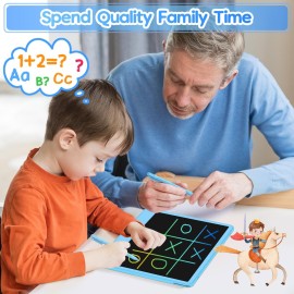 Hockvill LCD Writing Tablet for Kids 12 Inch, Toys for Boys Girls Drawing Pad for 3 4 5 6 7 Year Old Kids Toys, Toddler Erasable Doodle Board Travel Essentials, Childrens Day Gift for Kids - Blue