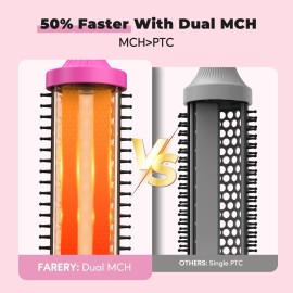 Farery 1.5-Inch Thermal Brush - Ceramic Ionic Heated Round Brush for 90\'s Full-Bodied Style, Volumizing, Smooth Hair & Natural Curls, Dual MCH Heating, Digital Display, 9 Temperature, Dual Voltage Farery 1.5-Inch Thermal Brush - Ceramic Ionic Heated Round Brush for 90\'s Full-Bodied Style, Volumizing, Smooth Hair & Natural Curls, Dual MCH Heating, Digital Display, 9 Temperature, Dual Voltage