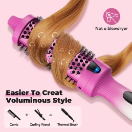 Farery 1.5-Inch Thermal Brush - Ceramic Ionic Heated Round Brush for 90\'s Full-Bodied Style, Volumizing, Smooth Hair & Natural Curls, Dual MCH Heating, Digital Display, 9 Temperature, Dual Voltage Farery 1.5-Inch Thermal Brush - Ceramic Ionic Heated Round Brush for 90\'s Full-Bodied Style, Volumizing, Smooth Hair & Natural Curls, Dual MCH Heating, Digital Display, 9 Temperature, Dual Voltage