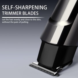 7d24hcare Beard Trimmer for Men - 5 in 1 Kit Electric Razor, Nose Hair Trimmer with LED Display, Cordless Mustache Body Face Grooming Kit, Waterproof Rechargeable Beard Shaver