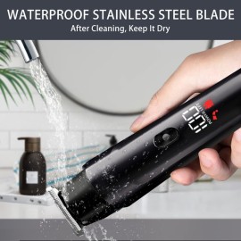 7d24hcare Beard Trimmer for Men - 5 in 1 Kit Electric Razor, Nose Hair Trimmer with LED Display, Cordless Mustache Body Face Grooming Kit, Waterproof Rechargeable Beard Shaver