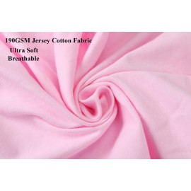 Bassinet Sheets Compatible with Dream On Me Traveler/Skylar/Seashell/Lotus Bassinet, INFANS, Maydolly and Evolur Stellar Bassinet, 2 Pack Fitted Sheets, 100% Jersey Knit Cotton, Floral and Pink