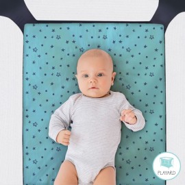 The Peanutshell 3-Pack Fitted Playard Sheets - Soft & Breathable Baby Boy or Girl Mini Crib Sheets, Pack N Play Mattress, Fits Standard Playard Pack Play Mattresses - Space