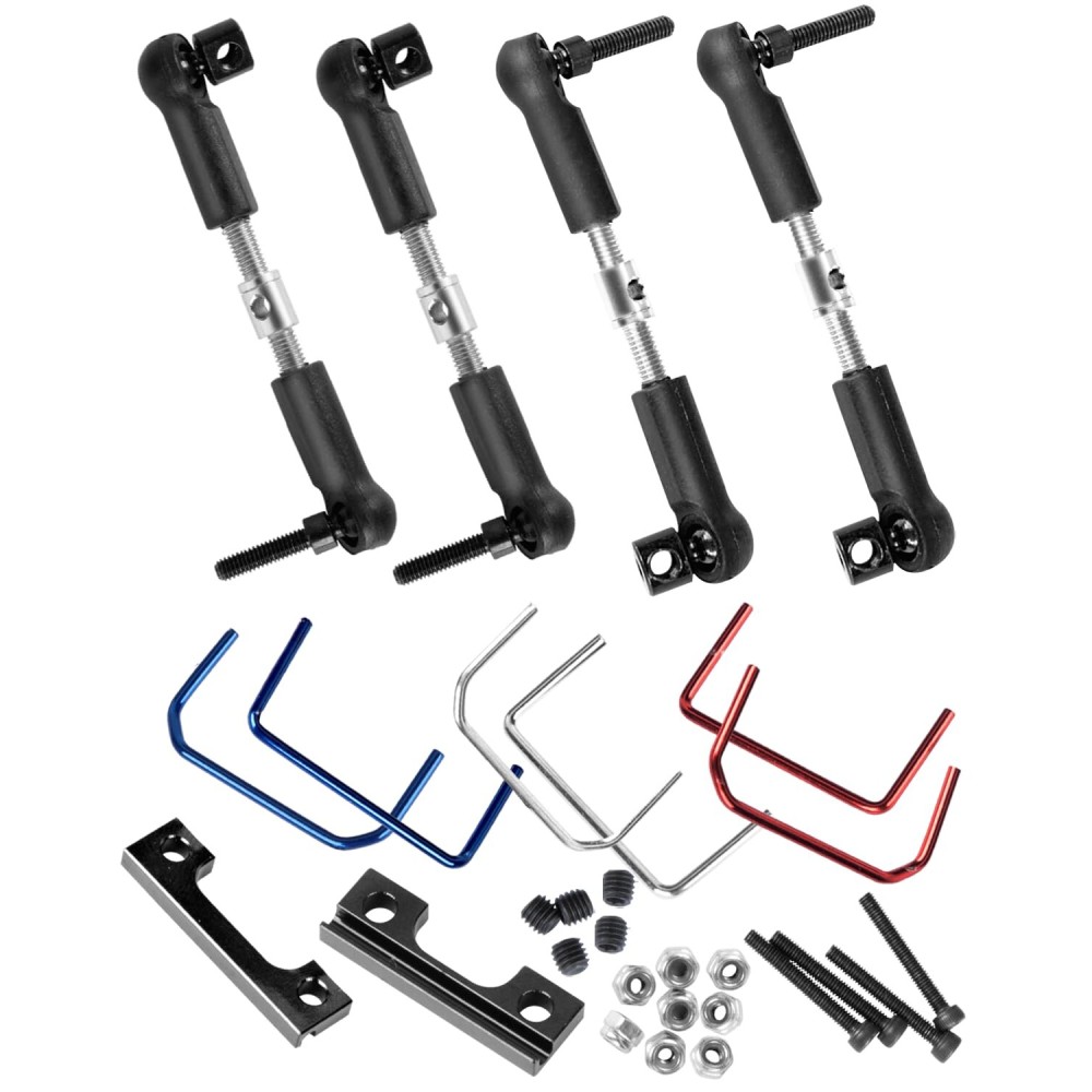 RCarmubWow Sway Bar Kit Upgrades Part for 1/16 E-Revo,Slash,RC Alloy Aluminum Front & Rear Wide Sway Bar Kit