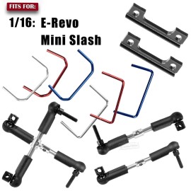 RCarmubWow Sway Bar Kit Upgrades Part for 1/16 E-Revo,Slash,RC Alloy Aluminum Front & Rear Wide Sway Bar Kit