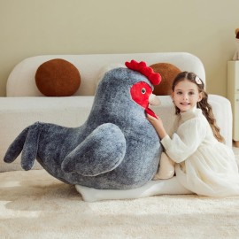 IKASA Giant Chicken Stuffed Animal Plush Toy,Big Large Jumbo Soft Toys,25.5 Cute Huge Size Fluffy Plushy Oversized Fat Plushie,Gifts for Kids
