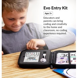 Ozobot Evo Entry Kit: Interactive Coding Robot, Kids Ages 5+, Includes Color Code Markers, Charging Cable, Zip Case, Access to 700+ STEM Lessons - Educators & Parents, No Coding Experience Required