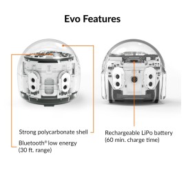 Ozobot Evo Entry Kit: Interactive Coding Robot, Kids Ages 5+, Includes Color Code Markers, Charging Cable, Zip Case, Access to 700+ STEM Lessons - Educators & Parents, No Coding Experience Required