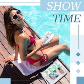 Hillban 2 Pcs Pool Bag Makeup Cosmetic Bag Clear Sunscreen Toiletry Zipper Pouch Beach Travel Summer Stuff Preppy Chenille Letter Patch Pouch PVC Waterproof Organizer Storage Mini Bogg Purse for Women Hillban 2 Pcs Pool Bag Makeup Cosmetic Bag Clear Sunscreen Toiletry Zipper Pouch Beach Travel Summer Stuff Preppy Chenille Letter Patch Pouch PVC Waterproof Organizer Storage Mini Bogg Purse for Women