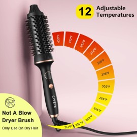 CIVEYA Thermal Brush for Blowout Look, 1 1/2 Inch Heated Round Brush Styler, Negative Ion Curling Iron
