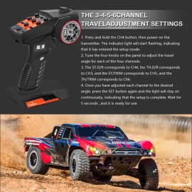 Hobby Fans RC Radio System 7CH 2.4G RC Transmitter with Receiver Anti-Jamming Remote Controller for RC Car Crawler Boat, Knob