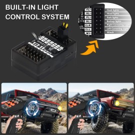 Hobby Fans RC Radio System 7CH 2.4G RC Transmitter with Receiver Anti-Jamming Remote Controller for RC Car Crawler Boat, Knob