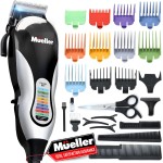 Mueller Ultragroom Professional Hair Clippers for Men with Colored Design, Hair Trimmer for Men, 12 Guide Combs, Trimmer for Hair, Beards, Head, Body, and Face