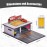cxiiuui 1/64 Scale Parking Garage Scene Model 2 Layers Hot Wheels Display Case Car with LED Light Parking Lot Model for Diecast Cars 11 Parking Spaces Red
