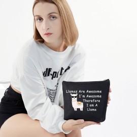 BLUPARK Fun Llama Gift - Llama Makeup Bag for Lovers