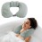 MABOZOO Inflatable Bath Neck Pillows for Tub & Shower - Head & Neck Support, Grey U-Shaped Travel Pillow for Airplane