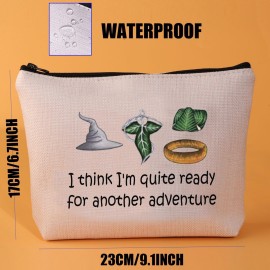 JYTAPP Movie Gift I Think I\'m Quite Ready For Another Adventure Movie Merch Makeup Bag Lord Movie Rings Fans Gift