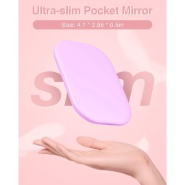 Gospire Ultra-Slim Lighted Travel Makeup Mirror with Lights and Magnification, Rechargeable 3X Magnifying Mirror with 3 Light Colors & Adjustable Brightness, LED Compact Mirror for Purses - Purple Gospire Ultra-Slim Lighted Travel Makeup Mirror with Lights and Magnification, Rechargeable 3X Magnifying Mirror with 3 Light Colors & Adjustable Brightness, LED Compact Mirror for Purses - Purple