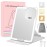 15X Travel Makeup Mirror with Lights,Rechargeable Portable 1X Vanity Mirror with 15X Magnifying Mirror,Folding Lighted Cosmetic Vanity Mirror with Adjustable Stand,3 Color Lighting,Dimmable