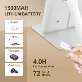 15X Travel Makeup Mirror with Lights,Rechargeable Portable 1X Vanity Mirror with 15X Magnifying Mirror,Folding Lighted Cosmetic Vanity Mirror with Adjustable Stand,3 Color Lighting,Dimmable