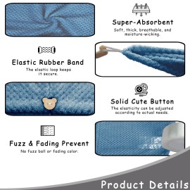 YHPDYL 3 Pack Microfiber Hair Towel Wrap for Women, Fast Drying Hair Turban with Button, Anti-Frizz Large Hair Towel for All Hair Styles, Soft & Absorbent Hair Drying Towel(Bule,Purple,Orange)